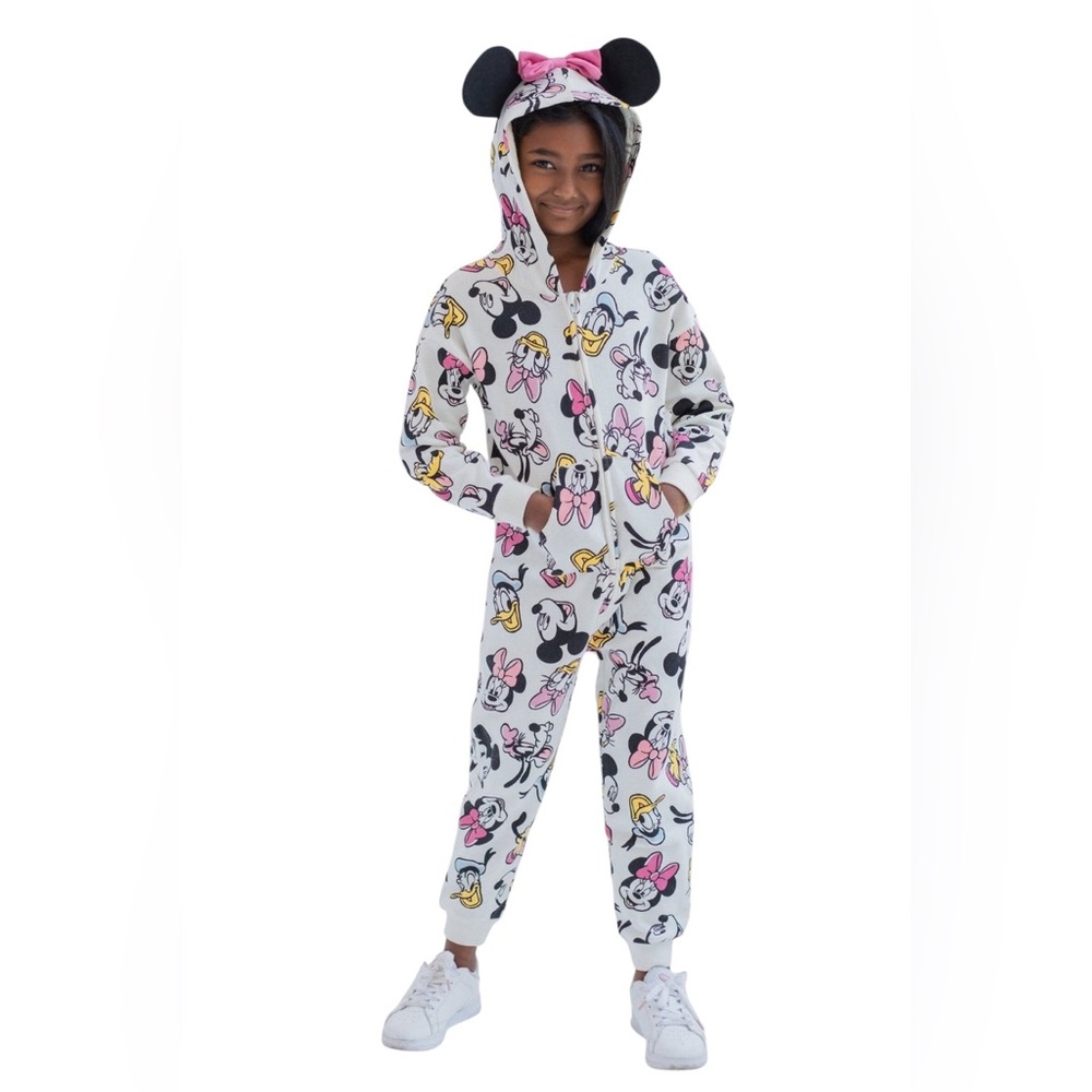 Disney Mickey Mouse & Friends Disneyland Fleece Zip Up Coverall One Piece 4T